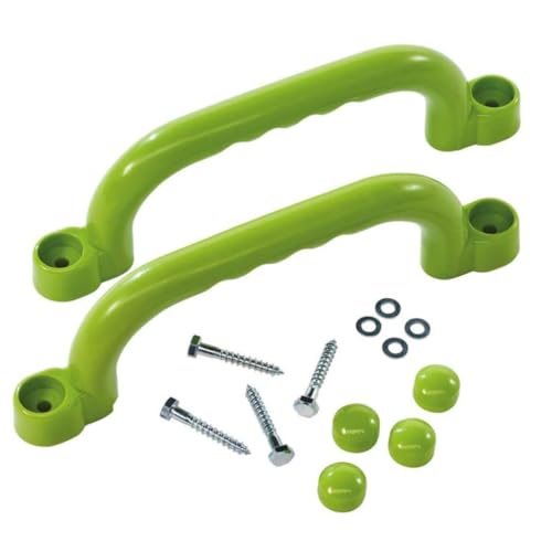 ibasenice 1Pair Safety Non Slip Handle Mounting Hardwares for Solid Safety Handles with Finger Grip for Indoor Outdoor Playground Swing Accessories Random Color
