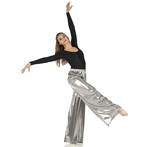 Danzcue Adult Pull-on Unisex Dance Pants, Silver, 2XL-3XL