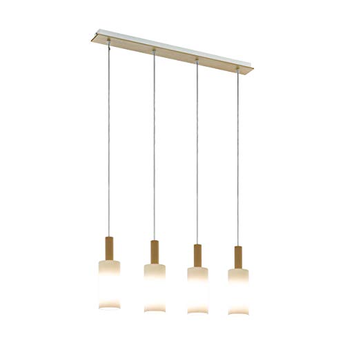 Preisvergleich Produktbild EGLO OAKHAM Hängeleuchte Holz 40 W, braun, weiss