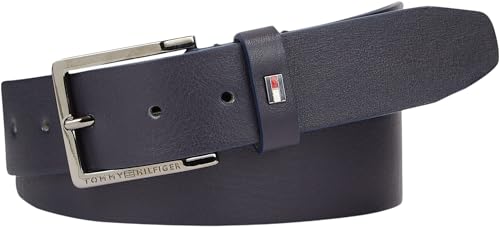 Tommy Hilfiger Herren Gürtel Oliver Ledergürtel, Blau (Space Blue), 80 cm – Ansicht 1
