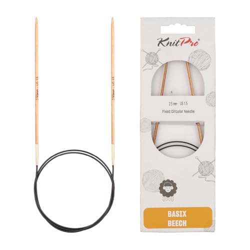 KnitPro Basix Beech Fixed Circular Needles 16