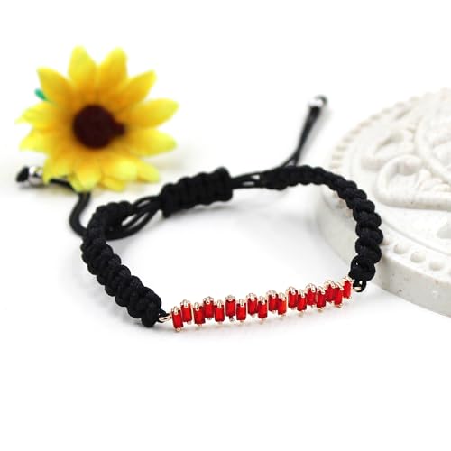Image of Hand-woven String and Tennis Zircon Bracelet, Stylish Retro Adjustable Bracelet BFF Cubic Zirconia Crystal Women's Love Friendship Jewelry