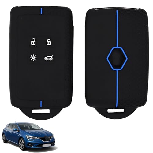 2 Pièces Etui Carte pour Renault ,Coque clé de Voiture pour Re-Nault Clio Megane Koleos Kadjar Kangoo Twingo Talisman Captur Espace Dacia Duster(Bleu Foncé)