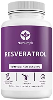 Nutriumph RESVERATROL 1300 mg Trans-Resveratrol & Japanese Knotweed Capsules | Antioxidant, Anti-Aging & Cardiovascular Support, Resveratrol Supplement | 180 Capsules, 90 Day Supply