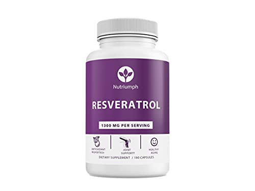 Nutriumph RESVERATROL 1300-90day Supply, Trans-Resveratrol & Japanese Knotweed Capsules | Resveratrol 1300 Purely Beneficial for Anti-Aging & Cardiovascular Support, Resveratrol Supplement