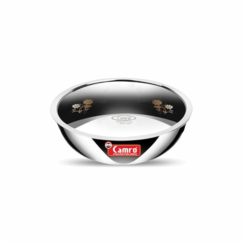Image of Camro Triply Artisian Tasla (3.1 Liters, 24 Cm) with Steel Lid | Stainless Steel Induction Friendly | 3-Layer Body, Dishwasher | 6 Years Warranty