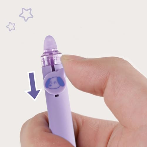 MOZXIRZ 4 bolígrafos retráctiles de tinta en gel borrables miniatura 3