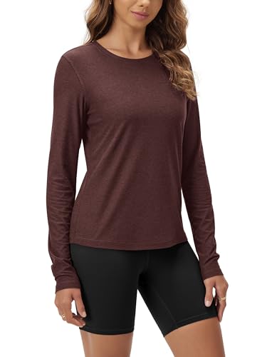 Image of ODODOS Women's Long Sleeve T-Shirt - Ultra Soft odSTRATUM Tech Performance Top UPF 50+ Breathable Crew Neck Pullover