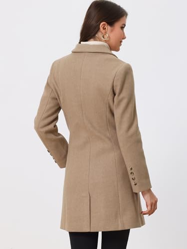 Image of Allegra K Womens Winter Elegant Pea Coat 2026 Single Breasted Long Overcoat | Notch Lapel Collar, Warm, Work Office Trench Coats,Outwear Outfit