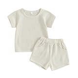 Diseño: conjunto de verano lindo de 2 piezas con camiseta de manga corta « mama's boy », cuello redondo, pantalones cortos deportivos casuales a juego con cintura elástica y bolsillo, sencillo y clásico