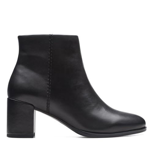 Clarks Botas Freva55 ZipChukka para mujer, Piel negra, 38 EU