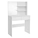VASAGLE Tocador Moderno con 2 Cajones, Mesa de Maquillaje Rectangular con Espejo, Estantes Abiertos y Esquinas Redondeadas, para Dormitorio, Blanco RDT116W01