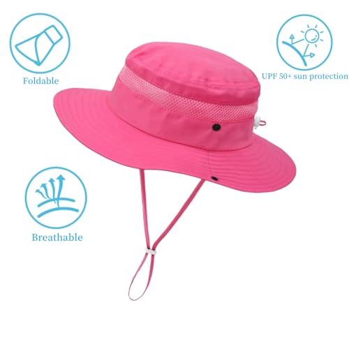 Outdoor Kids Sun Hat for Boys Girls Toddler - UPF 50+ Wide Brim Bucket Hat Quick Dry Foldable Breathable Fishing Safari Hat3