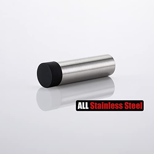Jqk Door Stopper, 2-7/8 Inch 304 Stainless Steel Sound Dampening Door Stop Bumper Wall Protetor 4 Pack, Brushed Steel, Dsb2-Bn-P4 #TOP3