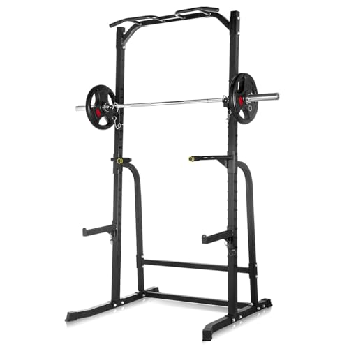 マルチジム 多機能・ハーフラック パワーケージ ホームジムシステム 高耐重 懸垂/ベンチプレス/スクワット 筋力トレーニング バーベルスタンド ホームジムシステム ラットプルダウン/シーテッドロー ケーブルタワー