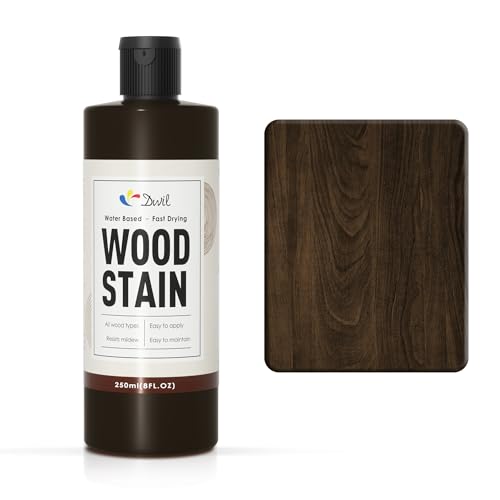Comparison: Best Stain For Cabinets 4 DWIL Water Based Wood Stain - Multiple Finishes, Fast Drying, Indoor and Outdoor Furniture, Wood Paneling, Cabinets and More, Low Odor & Non-Toxic (8.5oz Black Walnut)