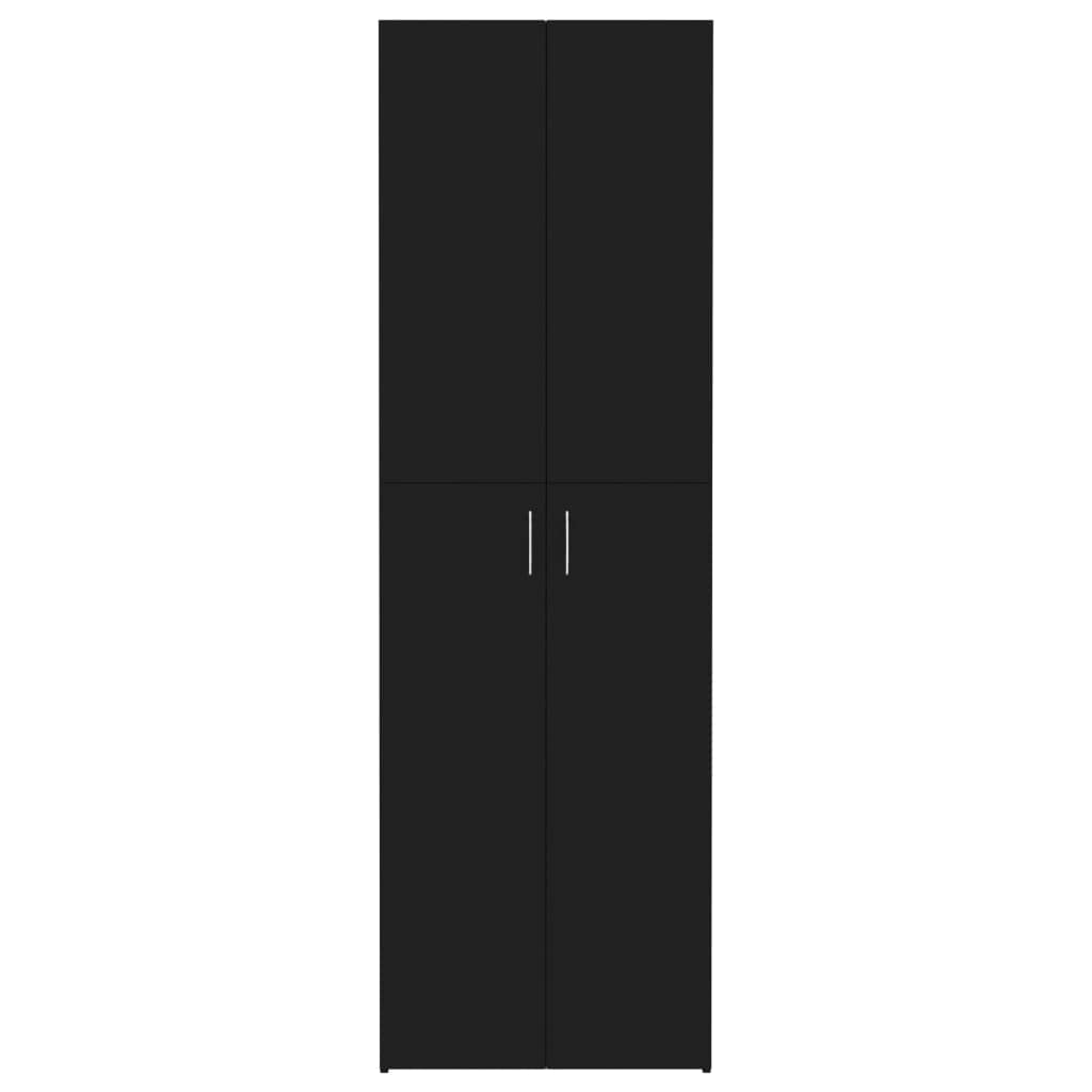 Armadio Ufficio con 5 Scomparti, Armadio per Ufficio Nero 60x32x190 cm, Armadi da Ufficio in Legno Multistrato (Peso 40,6 kg)