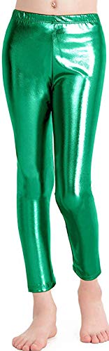 Loxdonz Girls Shiny Wet Look Leggings Kids Liquid Metallic Dance Footless Tights Pants