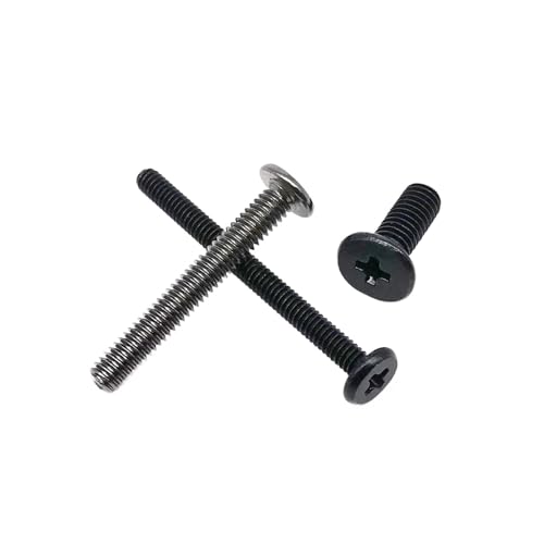 25/50個 M1.2 M1.4 M1.6 M2 M2.5 M3 M4 ミニマイクロスモールスロット超薄型フラットウェーハヘッドスクリューボルト ノートパソコン、携帯電話、メガネ用(Black,3.5MM_M2.5 25PCS)