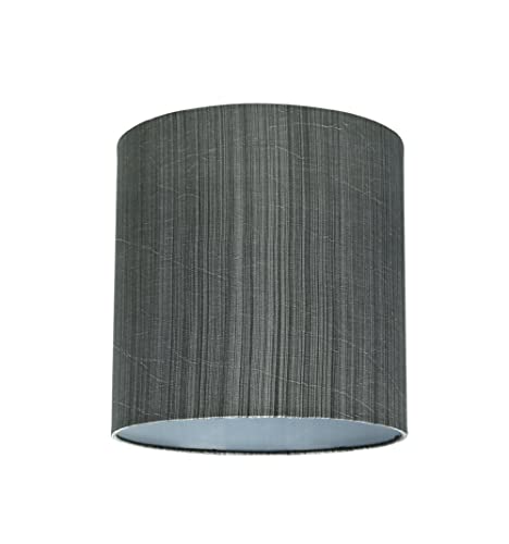Image of Aspen Creative 58301A, Drum Uno Lamp Shade, Black, 8 inch Top x 8 inch Bottom x 8 inch Height, Slip UNO 36mm