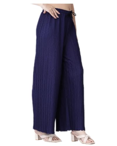 Image of Pack of 2 Women Palazzo Pants | Wide Leg Loose Fit | Combo Pack | Free Size | Stretchable Waist | Casual Wear, Office Wear, Home Wear Palazzo