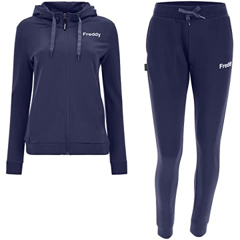FREDDY - Chándal deportivo ligero con capucha y diseño de contraste, azul navy, M Cover
