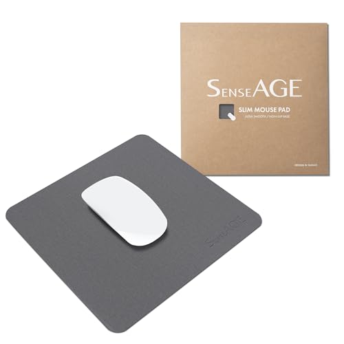 SenseAGE Tapis de souris fin pour la maison/le bureau, pour ordinateur et ordinateur portable, en cuir végétalien, base antidérapante, compatible souris...
