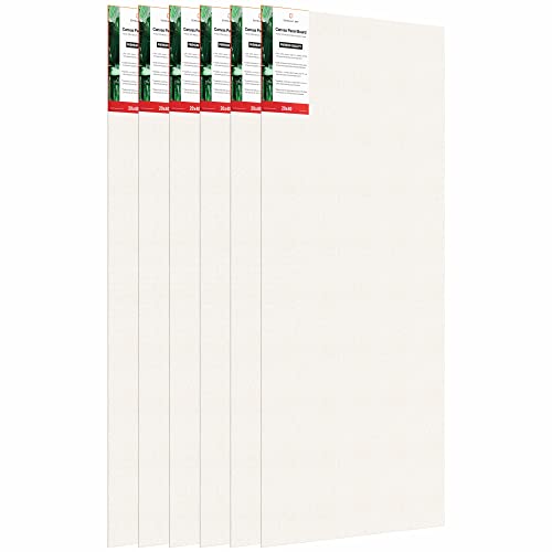 Image of Scholar Art Hobby Series 04 Oz (230 GSM) 100% Cotton Canvas Panel Board for Painting (White Blank Canvas Boards for Acrylic Paint, Oil Paint, Wet & Dry Media) | 20 inchx40 inch (50x100 cm), Pack of 6