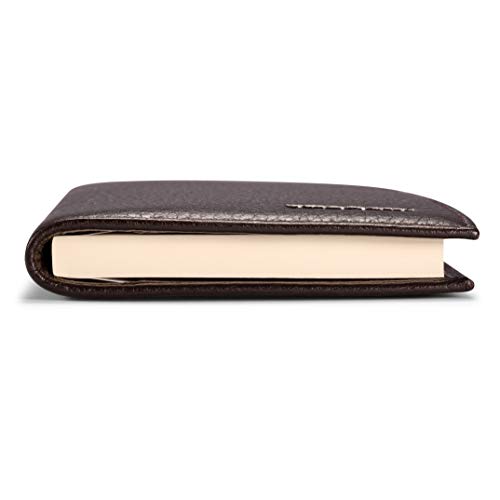 Image of HISCOW Minimalist Checkbook Cover - Full Grain Leather (Pebbled Coffee)