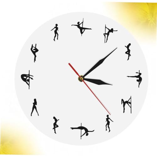Horloge murale silencieuse haut de gamme design pole danseuse blanche - 7