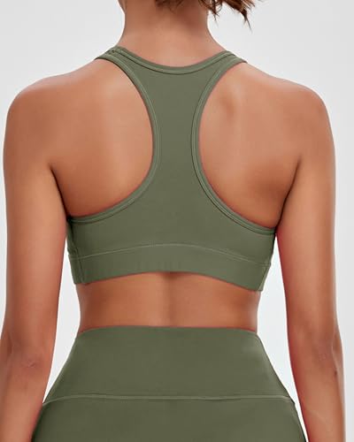 Image of Oalka Women's Racerback Sports Support Workout Running Bras | Oalka Women's Racerback Sports Support Workout Running Bras