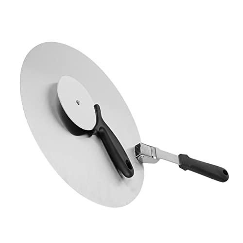 PRETYZOOM 1 Set Folding Pizza Peel and Cutter Metal Pizza Paddle Cakes and Bread Ergonomic Handle for Easy Loading and Unloading