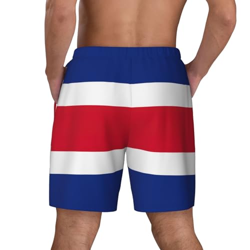 Flag of Costa Rica Breathable Fit Trends Men's Swim Trunks Board Short with Waist Elastic Band Swimming Trunks4