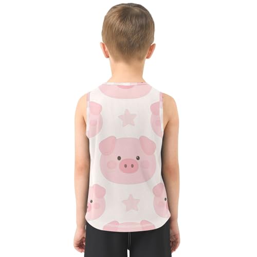 susiyo Cute Cartoon Pigs Pattern Boys Sleeveless Tank Top Girls Athletic T Shirt3