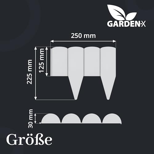 GARDENIX Rasenkante Kunststoff - 2.5m Beeteinfassung Holz, Holzpalisaden Beeteinfassung, Palisaden Beetumrandung, Beetbegrenzung Palisade Anthrazit, Palisade Holzoptik, 10 Module, UV-beständig