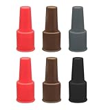 Silikon-Weinstopfen – 5,9 x 3,8 x 3,8 cm, weich, luftdicht, wiederverwendbar, 6 Stück Flaschenkappen, Verschließer, Weinstopfen für Bier, Champagner, Getränke, Zuhause, Küche, Bar, Party