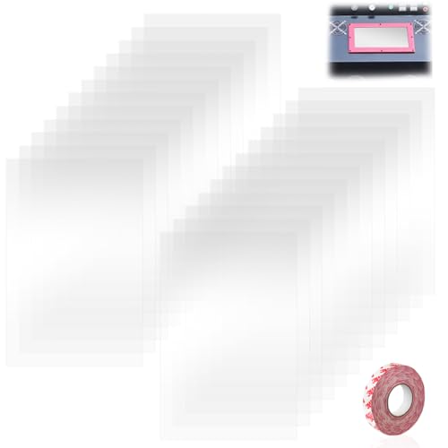 Jamceoceo 24 PCS Sandblasting Cabinet Mirror Protection Film Polyester Sandblasting Cabinet Interior Protection Film With 3M Double Sided Tape Roll 23inX11inReplaceable Clear Sandblasting Cabinet Film