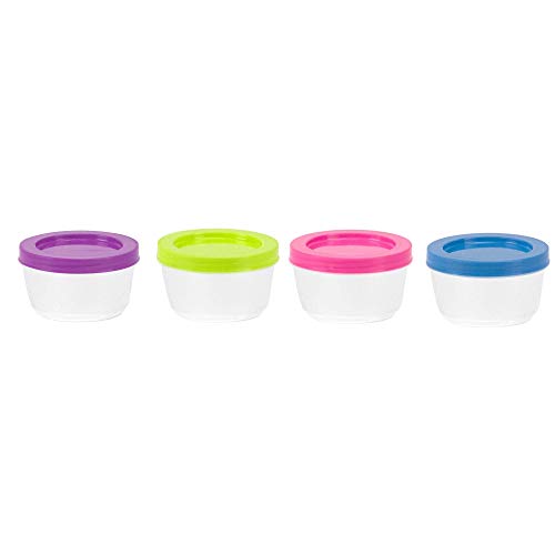 Decorrack 12 Pack 8 Oz Small Empty Plastic Storage Jars With Screw On Lids Round Wide Mouth Food Grade All Purpose Storage Containers For Kitchen Art And Craft Slime Storage Jars Assorted