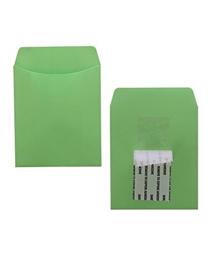 Hygloss Products, Inc Library Card Pockets Perfect for Classroom, Arts & Crafts & Much More-Self-Adhesive-3.5â€ x 5â€, 3.5" x 5", Electric Lime, 30 Count