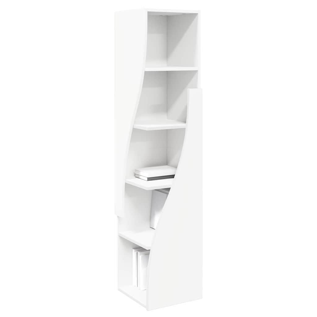Moderno armario esquinero de madera, 32 x 32 x 140 cm, con 5 estantes, ahorra espacio, para salón, oficina, baño, como armario de almacenamiento, armario auxiliar, armario auxiliar