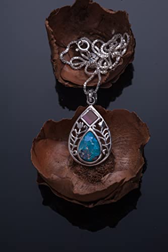 Nano Sim New Testament Silver Pendant Drop and Floral Decoration Studded with Roman Glass3