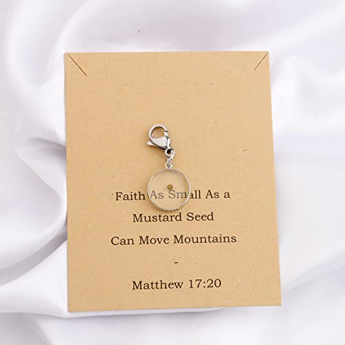 BEKECH Seed of Faith Mustard Seed Charm Zipper Pull Clip On Gift for Religious Men Women Christian Sunday School Teacher4