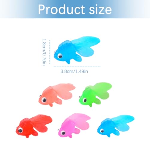 Künstliche Fische Schwimmende Dekorationen, 30 Stück Kleine Gefälschte Fische, Weiche Gummi Goldfische Spielzeuge, Aquarium Ornament, für Katzenspielzeug Aquarium Dekoration, Mehrfarbig