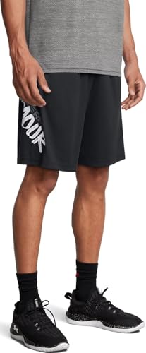 Under Armour Pantaloncini Tech Wordmark Uomo, (002) nero/castlerock/bianco, M