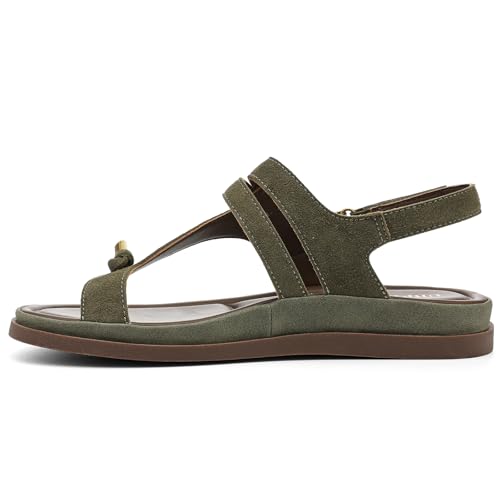 Image of UBFEN Womens Thong Sandals with Toe Loop Heel Strap for Beach | Dressy Casual Flat Flip Flops with Back Strap, Cushioned Footbed for Comfortable Summer Walking