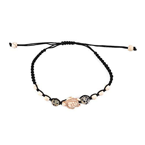 Fuqimanman2020 2pcs Bohemian Turquoise Turtle Beaded Braided Bracelet Set Adjustable String Strand for Women Summer Beach Holiday Jewelry4