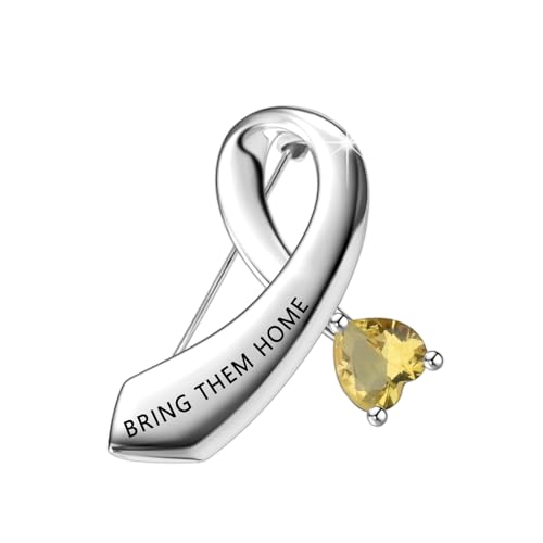 Image of CENWA Bring Them Home Awareness Yellow Ribbon Brooch Pin Hostage Awareness Support Israel