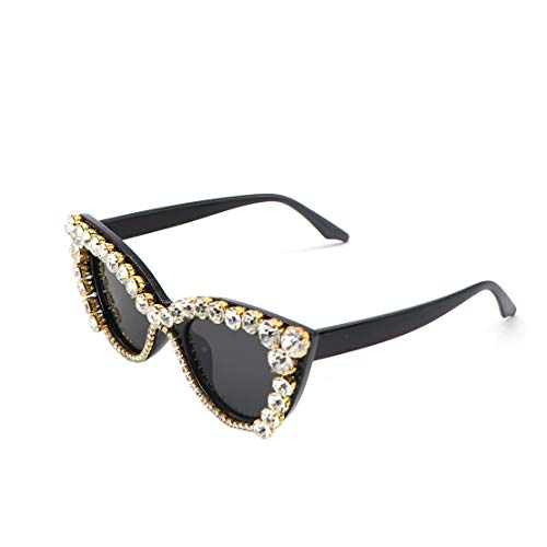 Vintage Retro Cat Eye Sunglasses Rhinestone Crystal Sparkle For Women2