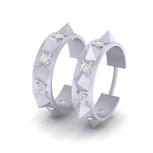 Créoles épineuses en argent 925 et diamant créé, le cadeau idéal