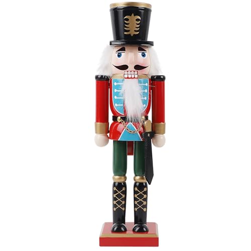 image for Joliyoou 12 inch Christmas Nutcracker, Wooden Nutcracker Soldier with 